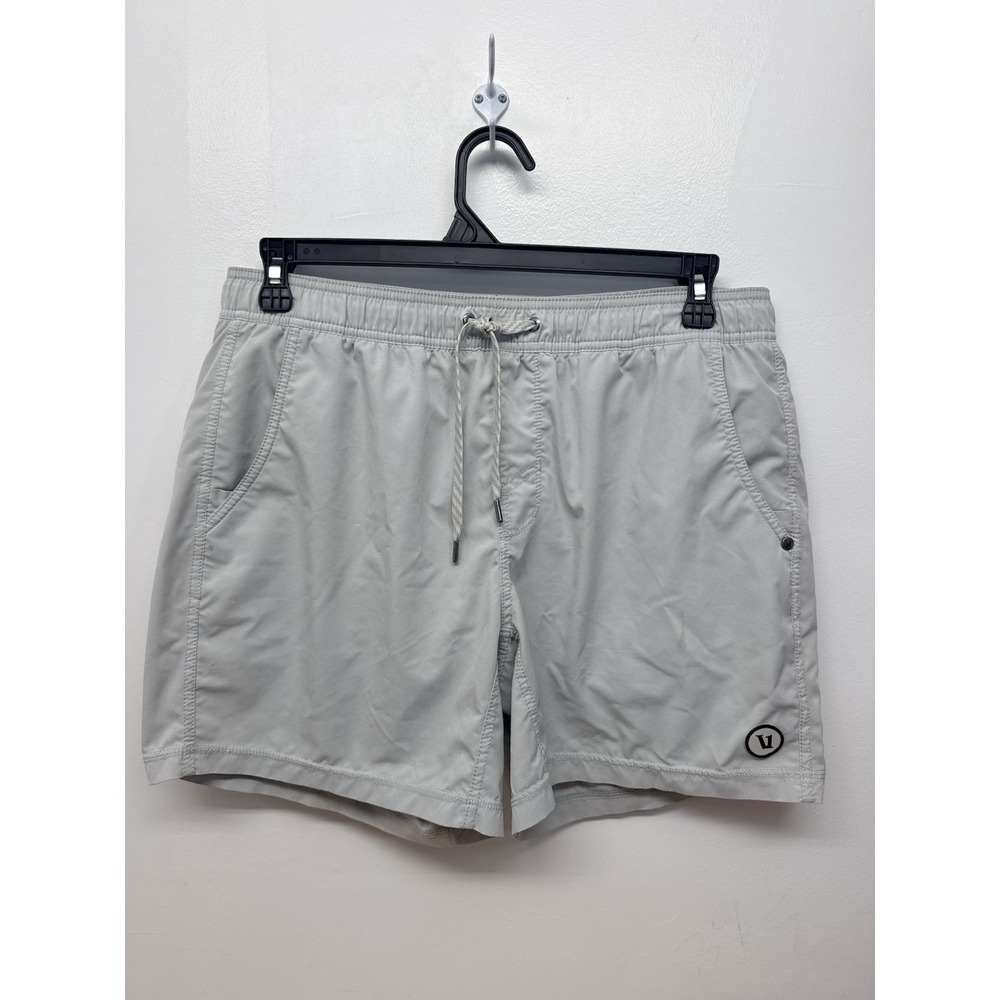 Vuori Kore Shorts 7" Lined Mens Gray Large Stretch Performance Drawstring #8